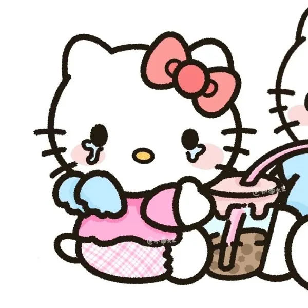 Minh họa về một vài hello kitty ngồi cạnh nhau