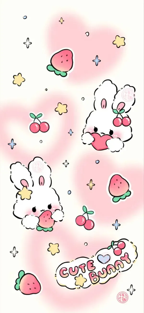 Một bản vẽ của một con mèo và một con chuột hình nền dâu tây cute
