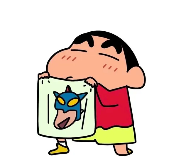 Có một phim hoạt hình của cậu bé với chiếc mặt nạ cầm tấm biển