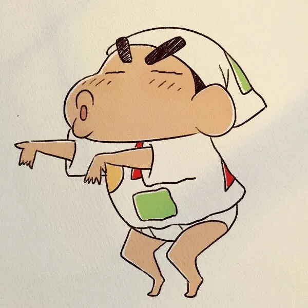 Vẽ anime của một người đàn ông mặc áo sơ mi trắng và cà vạt chỉ vào thứ gì đó