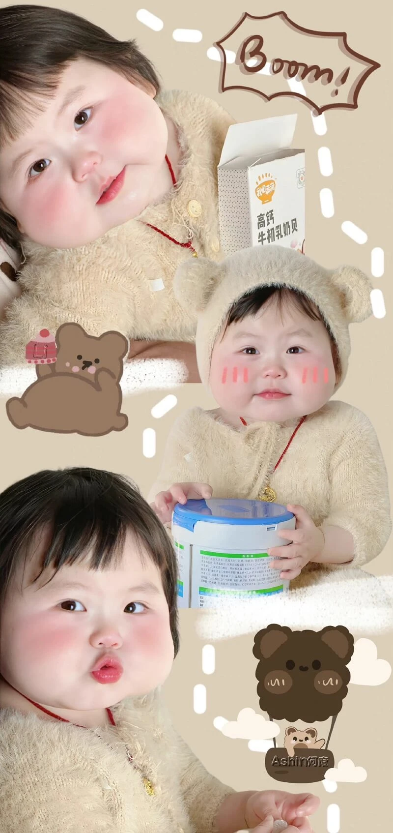 Một bé gái với trang phục gấu bông hình nền em bé cute