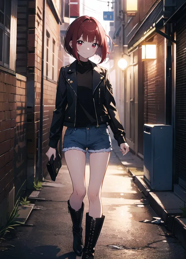 Ảnh arima kana hentai có một người phụ nữ đi bộ xuống đường trong chiếc váy ngắn