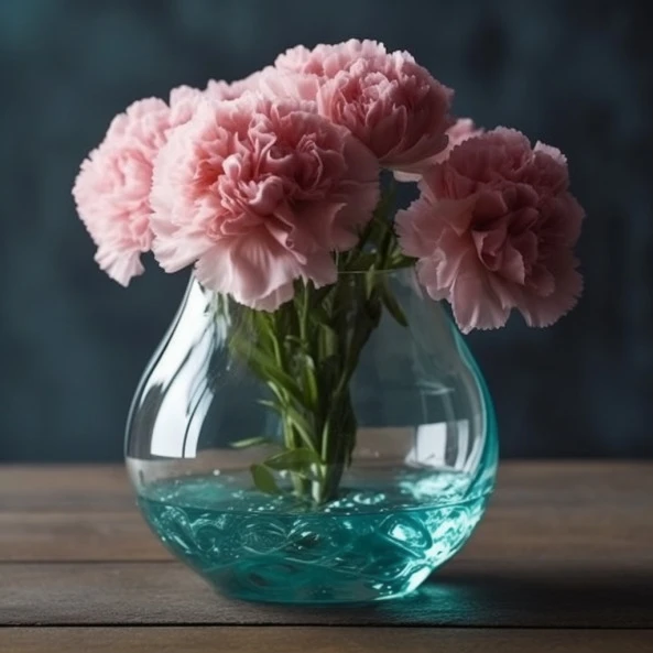 một chiếc bình với những bông hoa màu hồng trong đó ảnh cẩm chướng