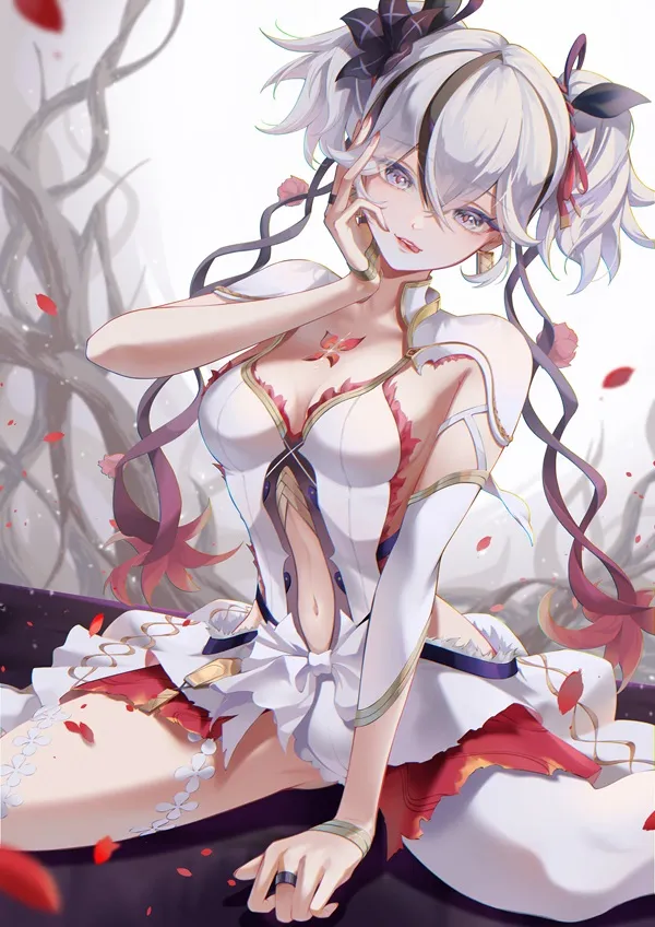 Ảnh camellya hentai cô gái anime xinh đẹp ngồi trên mặt đất với hai tay
