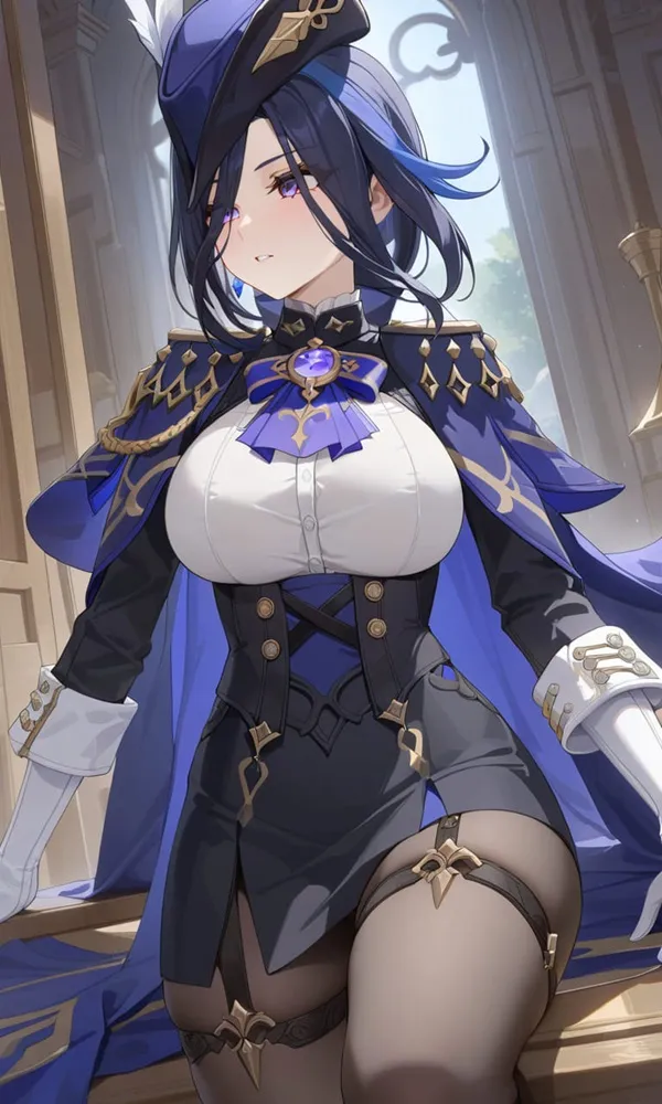 Ảnh clorinde hentai có một người phụ nữ đang đứng trước cửa sổ