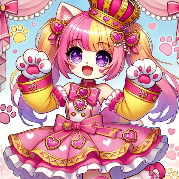 Ảnh cure wonderful cute một cô gái anime mặc váy màu hồng với vương miện trên đầu