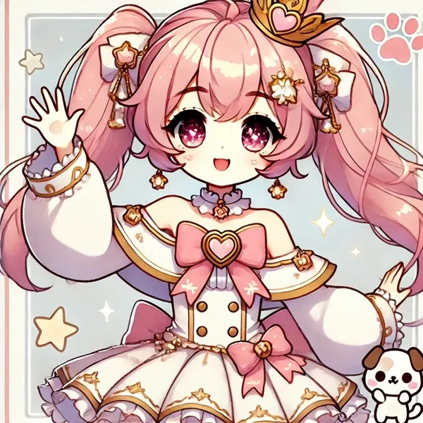 Ảnh cure wonderful cute một hình của cô gái anime dễ thương với vương miện trên đầu và con gấu bông