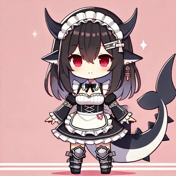 Ảnh ellen joe cute có một cô gái anime đang cầm con cá mập trong tay