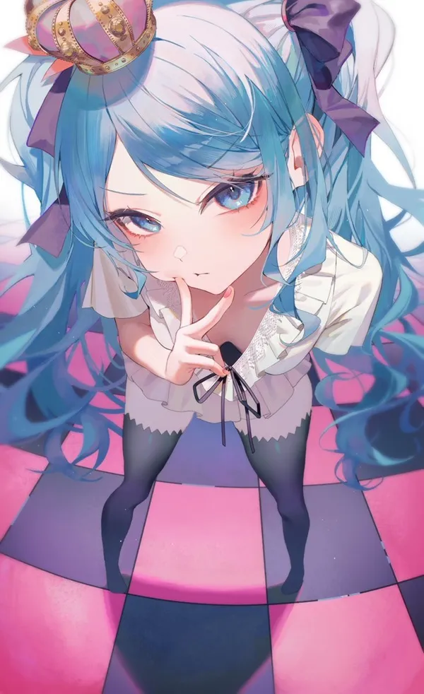 Hình ảnh hatsune miku đẹp nhất có một cô gái anime với mái tóc xanh và vương miện trên đầu