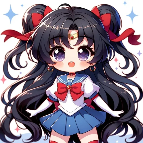 Ảnh hino rei sexy một cô gái anime với mái tóc đen dài mặc trang phục thủy thủ