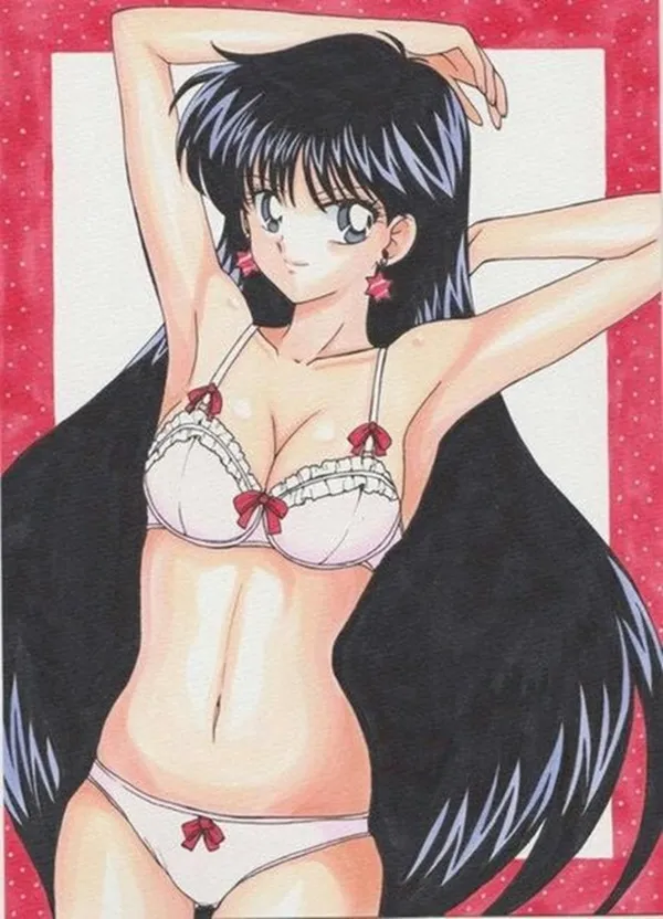 Ảnh hino rei sexy phim hoạt hình của một người phụ nữ mặc bikini tạo dáng cho bức