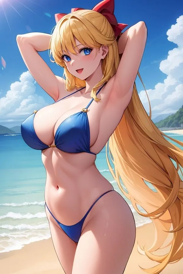 Ảnh hino rei sexy hình một người phụ nữ mặc bikini tạo dáng trên bãi biển