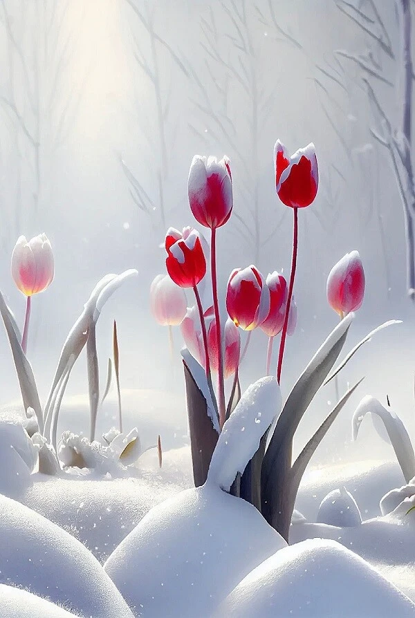 Tuyết Tumbu Tu ảnh hoa tulip