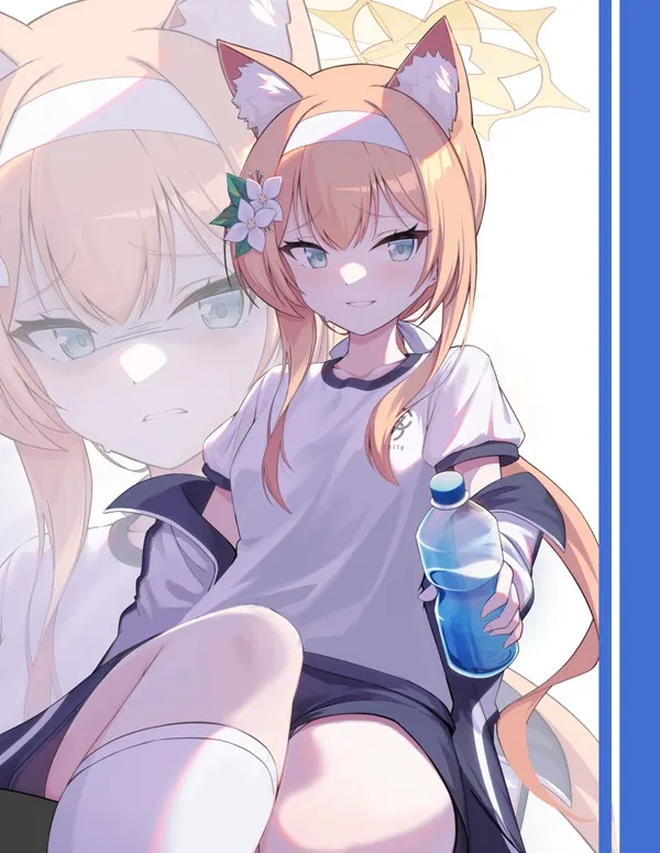 Ảnh iochi mari cute đây là hai nhân vật anime ngồi cạnh nhau trên chiếc ghế dài
