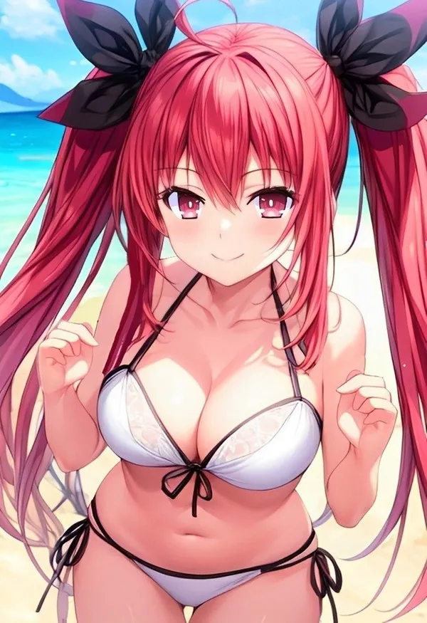 Ảnh kotori itsuka chibi hình của một người phụ nữ mặc bikini trên bãi biển