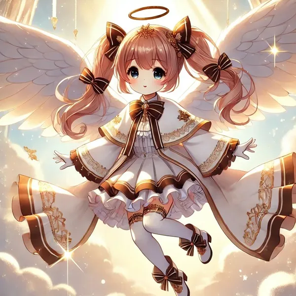 Ảnh kotori itsuka chibi một cô gái anime với đôi cánh thiên thần bay trên bầu trời