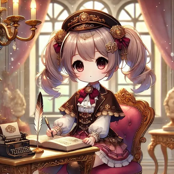 Ảnh kotori itsuka bikini một cô gái anime ngồi bàn viết trên máy đánh chữ
