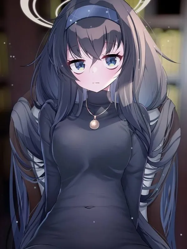 Ảnh kozeki ui bikini một cô gái anime với mái tóc dài và đôi cánh thiên thần trên đầu