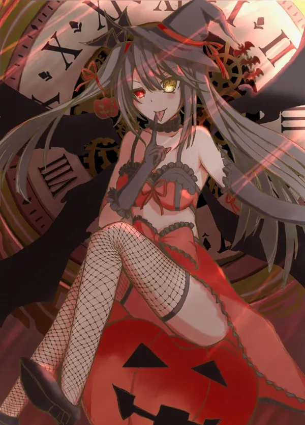 Ảnh kurumi tokisaki sexy có một cô gái đang ngồi trên đỉnh bí ngô