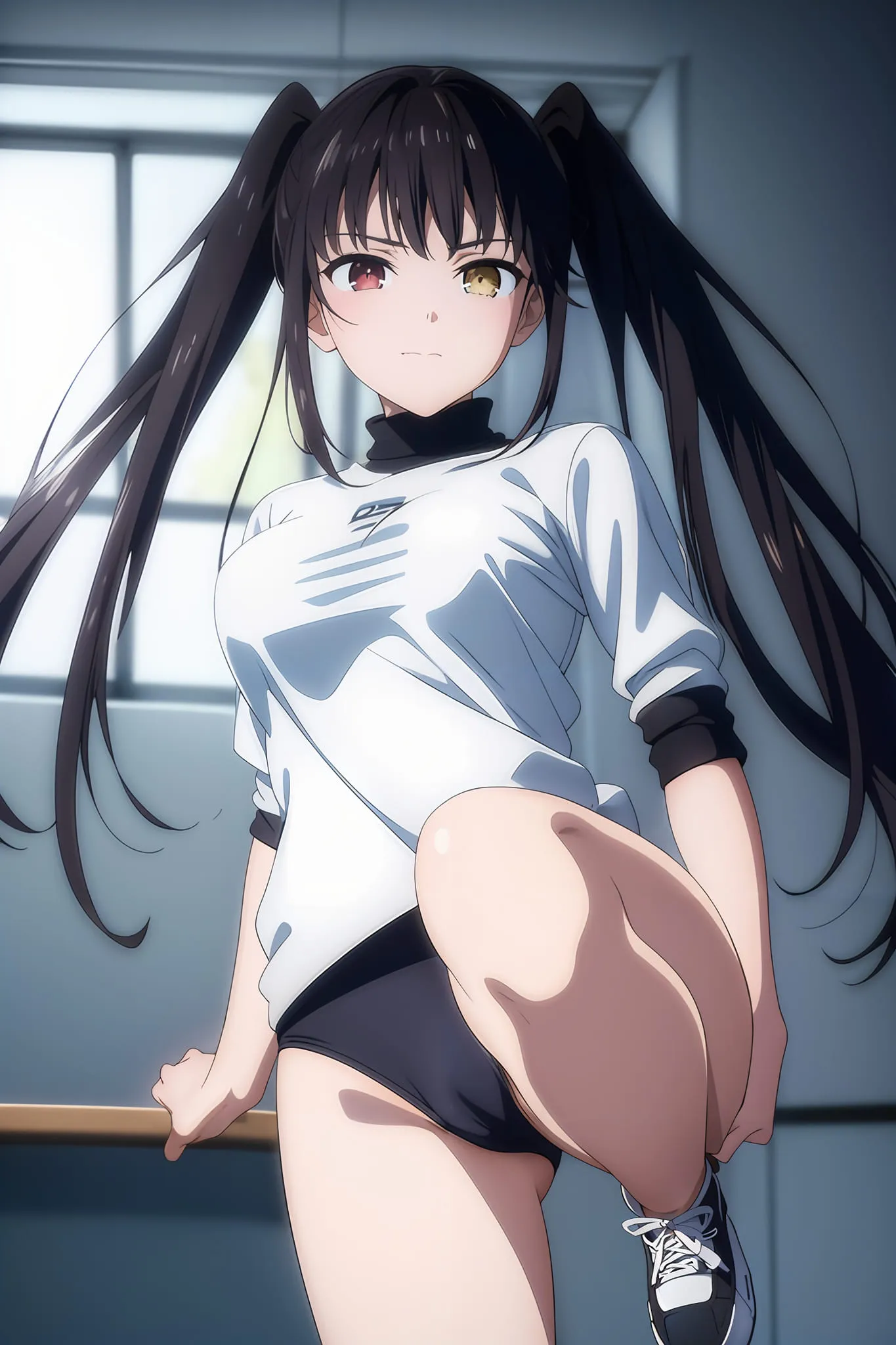 Ảnh kurumi tokisaki sexy có một người phụ nữ mái tóc đen dài đứng trong phòng