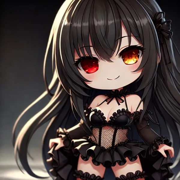 Ảnh kurumi tokisaki sexy có một cô gái anime rất dễ thương với đôi mắt đỏ to