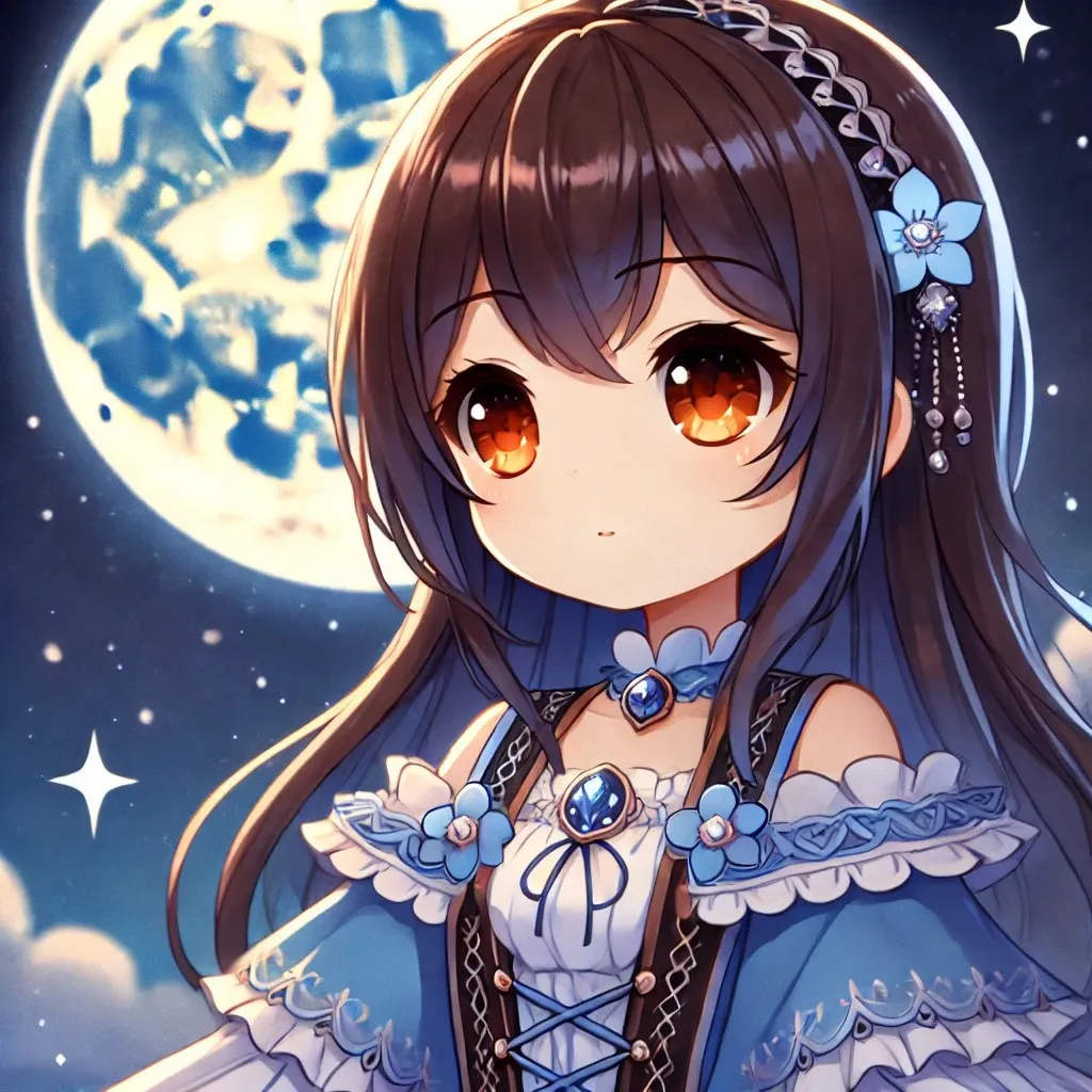 Ảnh lingsha hentai có một cô gái anime đang đứng trước mặt trăng