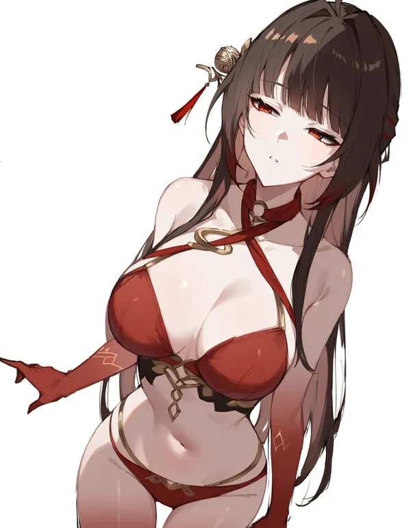 Ảnh lingsha hentai một hình của người phụ nữ trong bộ bikini màu đỏ và trắng