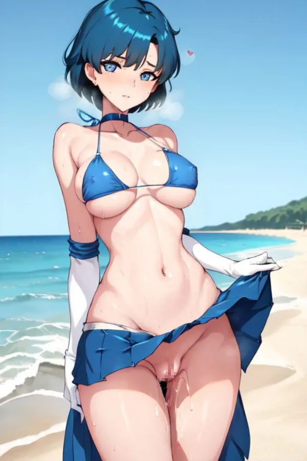 Ảnh mizuno ami hentai hình phim hoạt của một người phụ nữ mặc bikini trên bãi biển