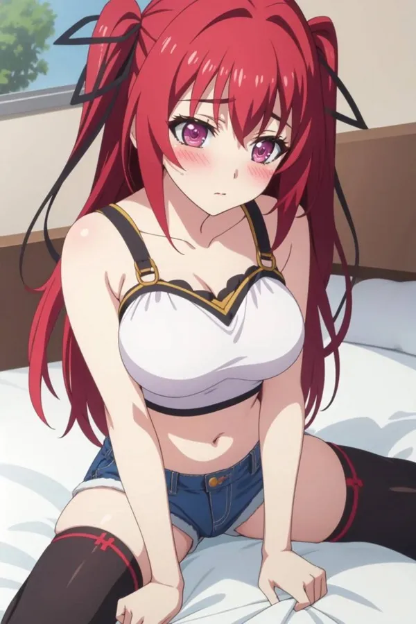 Ảnh naruse mio hentai có một người phụ nữ mái tóc đỏ ngồi trên giường