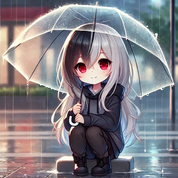 Ảnh onikata kayoko hentai cô gái anime khóc với chiếc ngồi trong mưa vào một ngày
