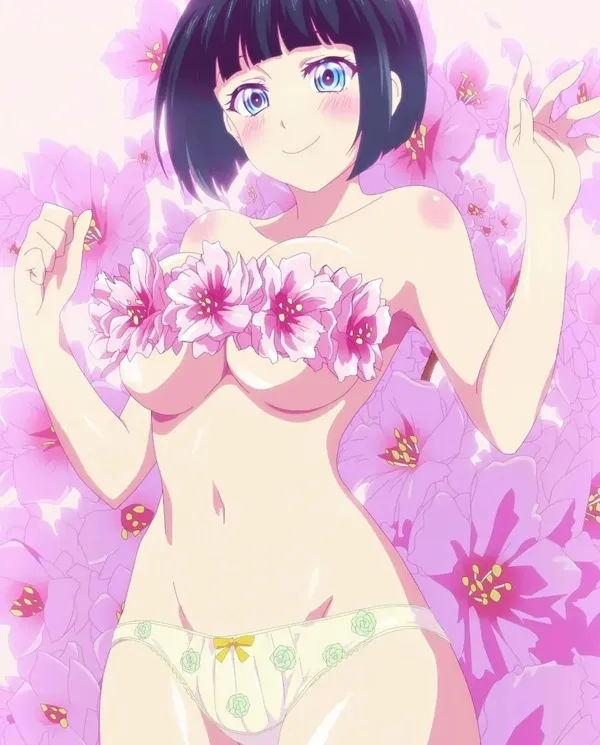 Ảnh ono shiragiku bikini có một người phụ nữ mặc với hoa trên ngực