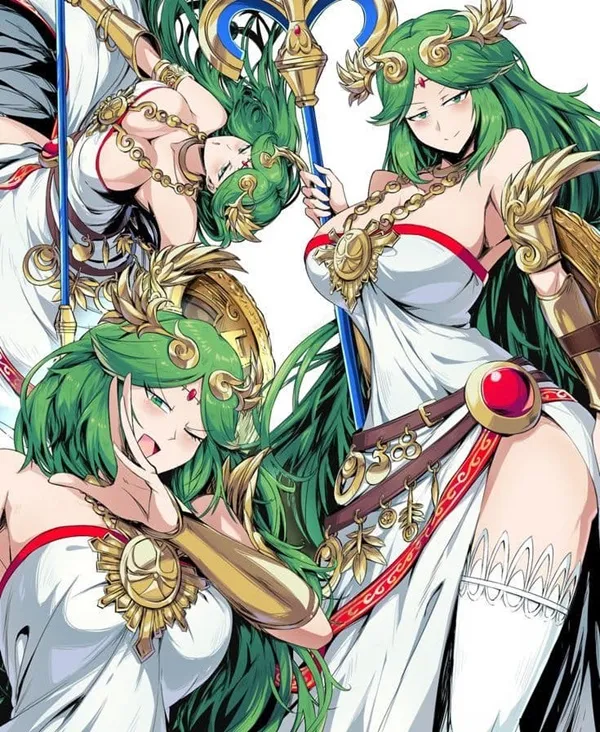 Ảnh palutena dễ thương một nhóm các cô gái anime mặc trang phục màu trắng và xanh