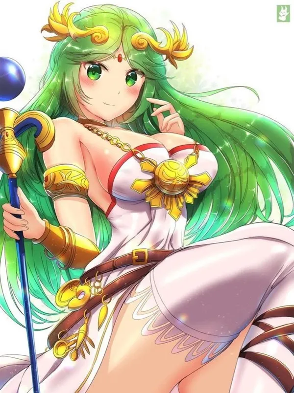 Ảnh palutena hentai cô gái thủy thủ với mái tóc xanh và một thanh kiếm trong tay