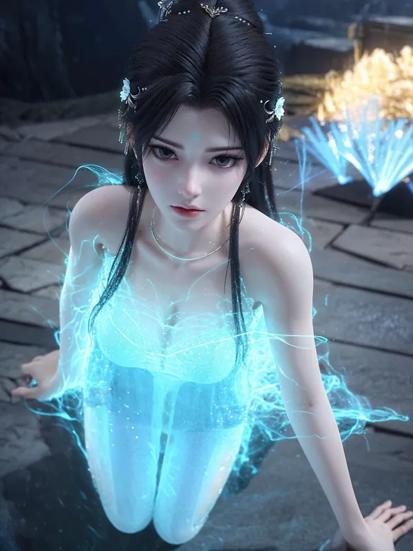 Ảnh qing yi sexy nữ trong chiếc váy màu xanh tạo dáng bên cạnh vòi chữa cháy