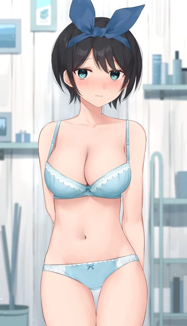 Ảnh sarashina ruka hentai có một hình hoạt của người phụ nữ mặc bikini màu xanh