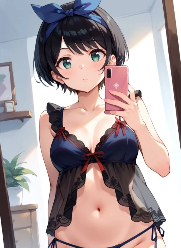 Ảnh sarashina ruka hentai có một người phụ nữ trong đồ lót chụp tự sướng bằng điện thoại của mình