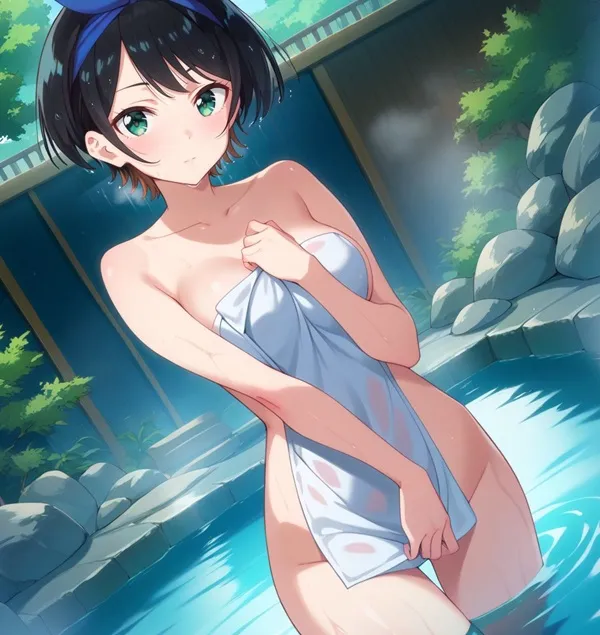 Ảnh sarashina ruka hentai một hình của người phụ nữ trong bộ đồ tắm đứng nước