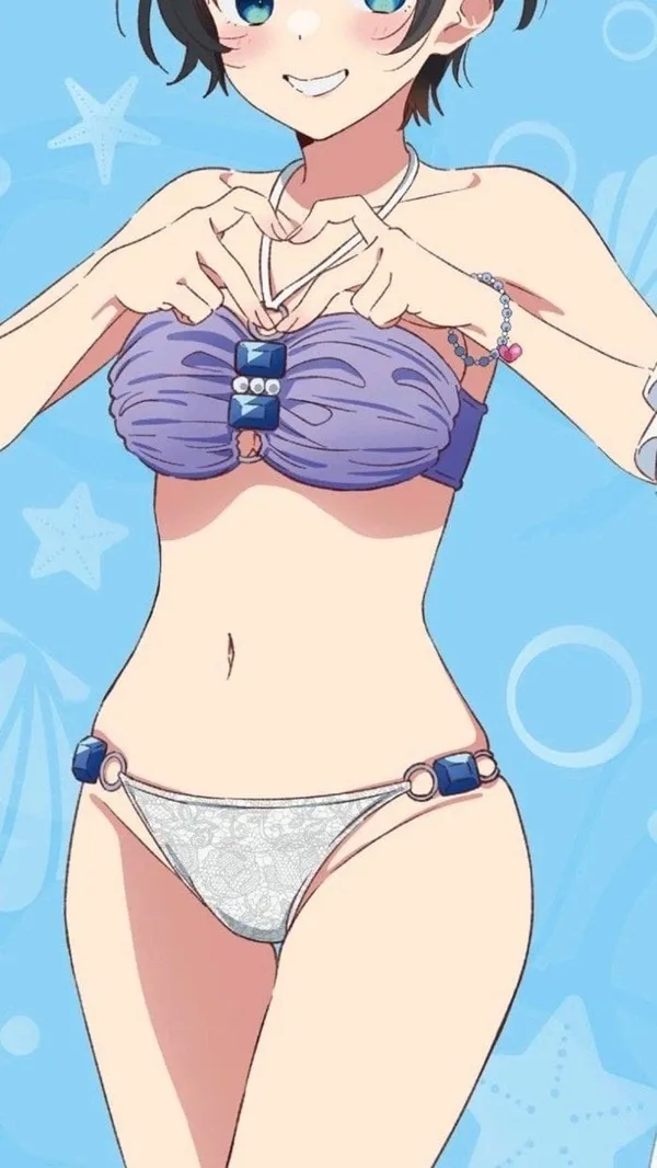 Ảnh shirahoshi có một hình hoạt của người phụ nữ mặc bikini