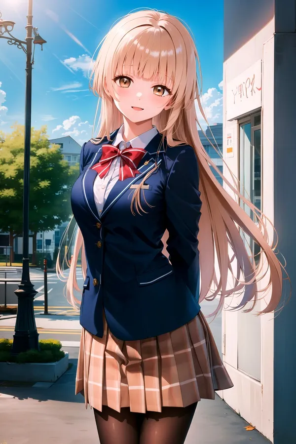 Ảnh shiina mahiru sexy có một cô gái anime trong bộ đồng phục học sinh chụp