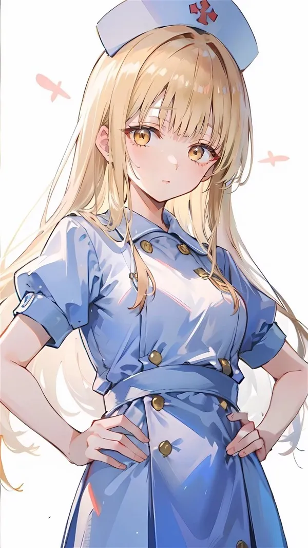 Ảnh shiina mahiru sexy có một hình của người phụ nữ mặc váy màu xanh và mũ