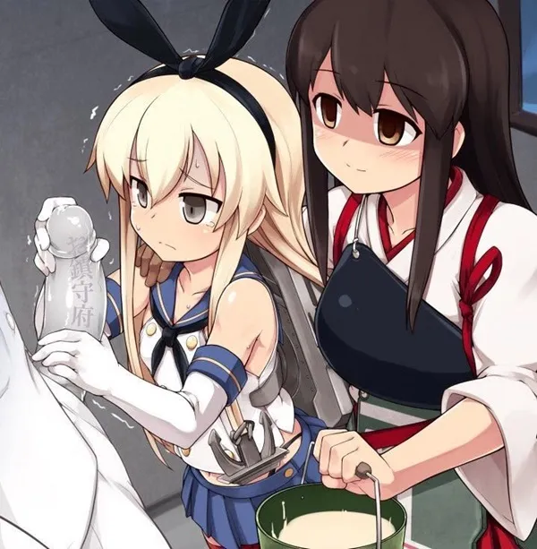 Ảnh shimakaze hentai có hai nhân vật anime đang đứng cạnh nhau