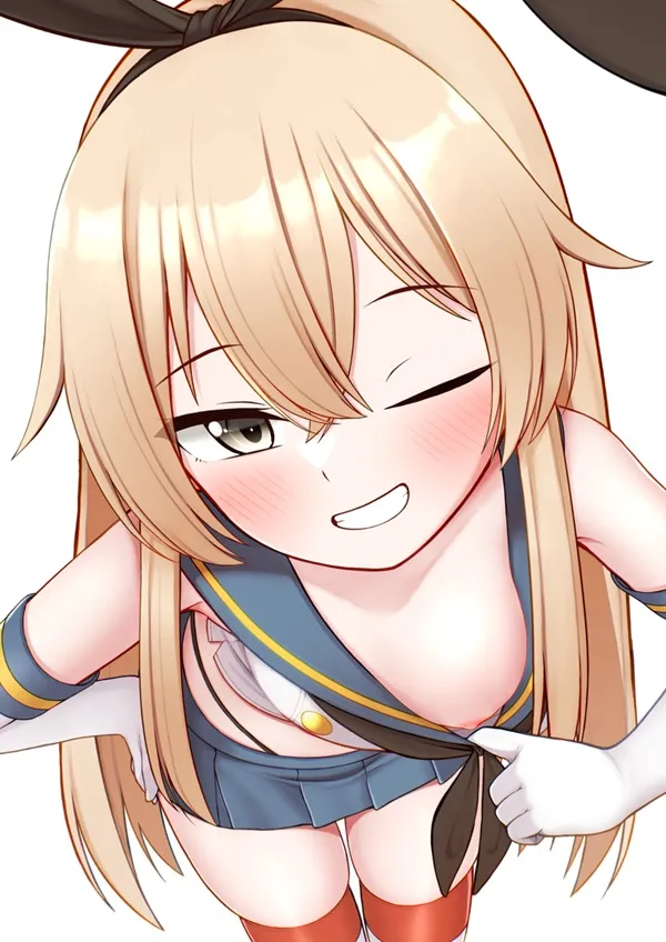 Ảnh shimakaze hentai có một hình hoạt của người phụ nữ mái tóc vàng dài