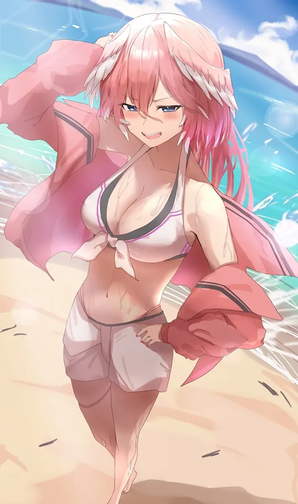 Ảnh takane lui bikini có một người phụ nữ mặc trên bãi biển