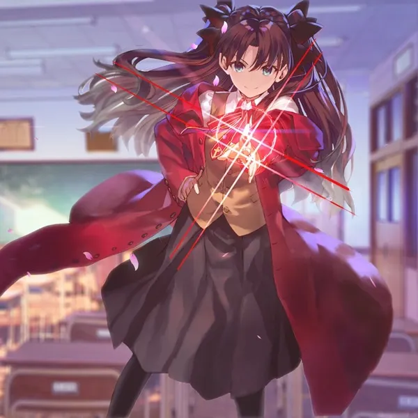 Ảnh tohsaka rin sexy có một cô gái anime đang cầm ngôi sao trong tay