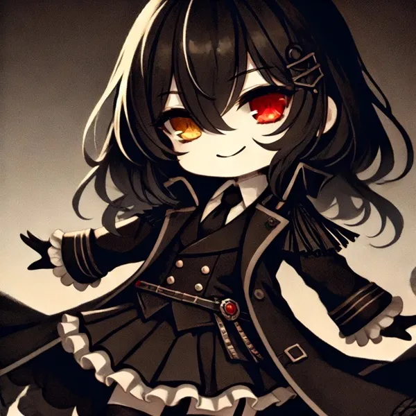 Ảnh kurumi tokisaki sexy một cô gái anime với mái tóc dài và đôi mắt đỏ trong chiếc váy đen