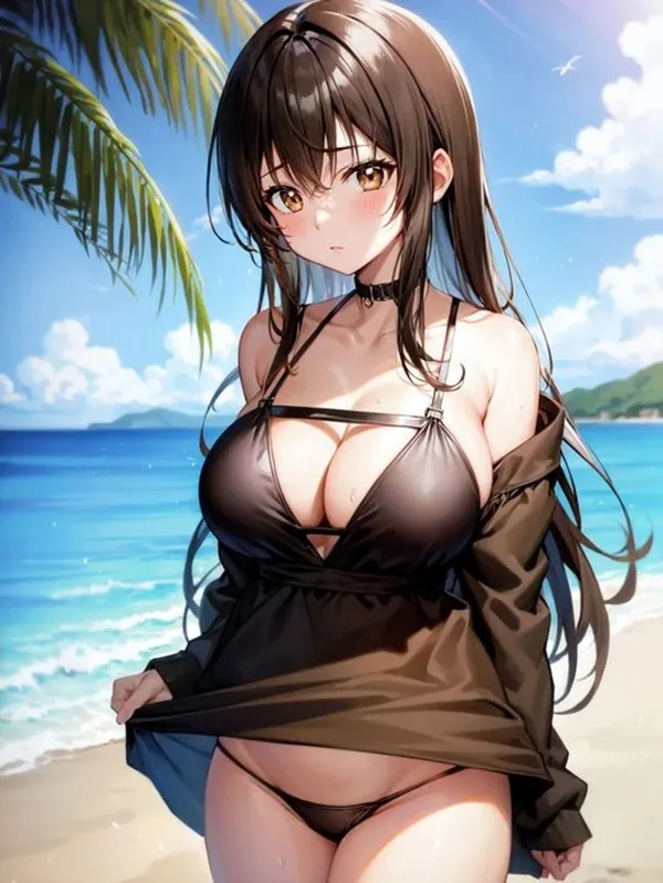 Ảnh yui kotegawa sexy cận cảnh một người phụ nữ mặc bikini trên bãi biển