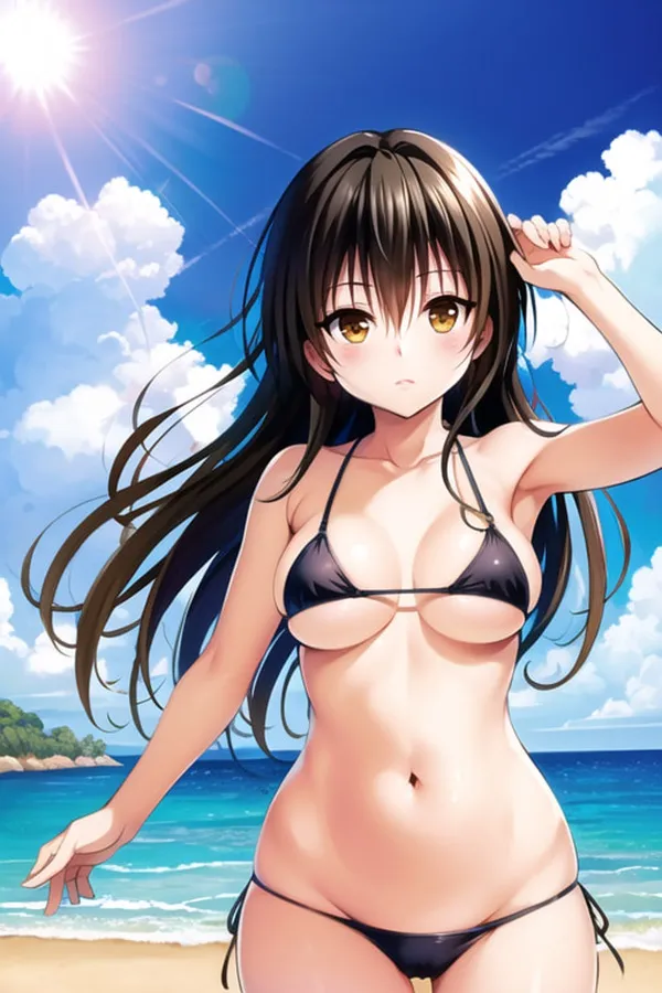 Ảnh yui kotegawa bikini có một người phụ nữ mặc đứng trên bãi biển
