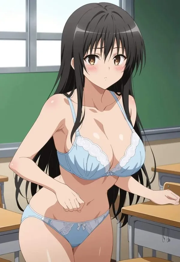 Ảnh yui kotegawa bikini có một người phụ nữ mặc đứng trước bàn làm việc