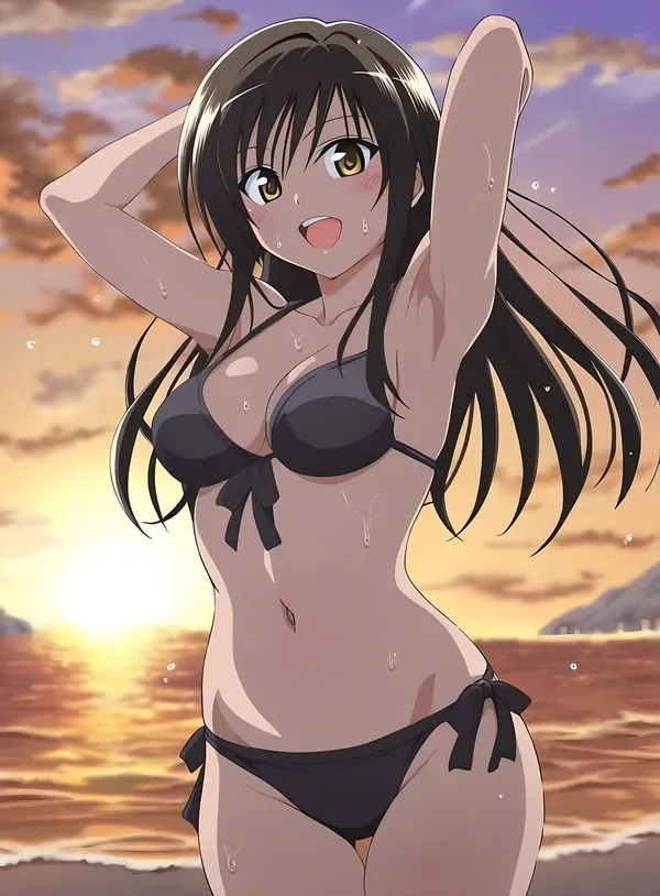 Ảnh yui kotegawa chibi một hình của người phụ nữ mặc bikini đứng trên bãi biển