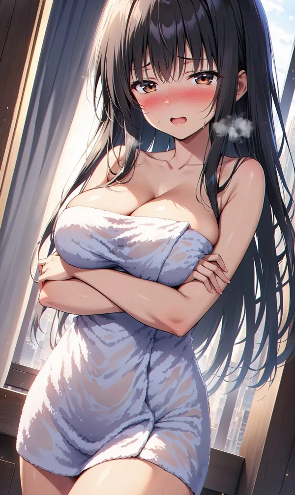 Ảnh yui kotegawa sexy hình một người phụ nữ có mái tóc đen dài trong chiếc váy trắng